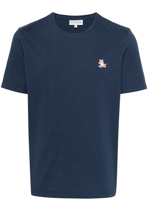 Blue Chillax Fox-appliqué T-shirt - men